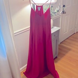 Fuchsia Nicole Miller maxi dress.